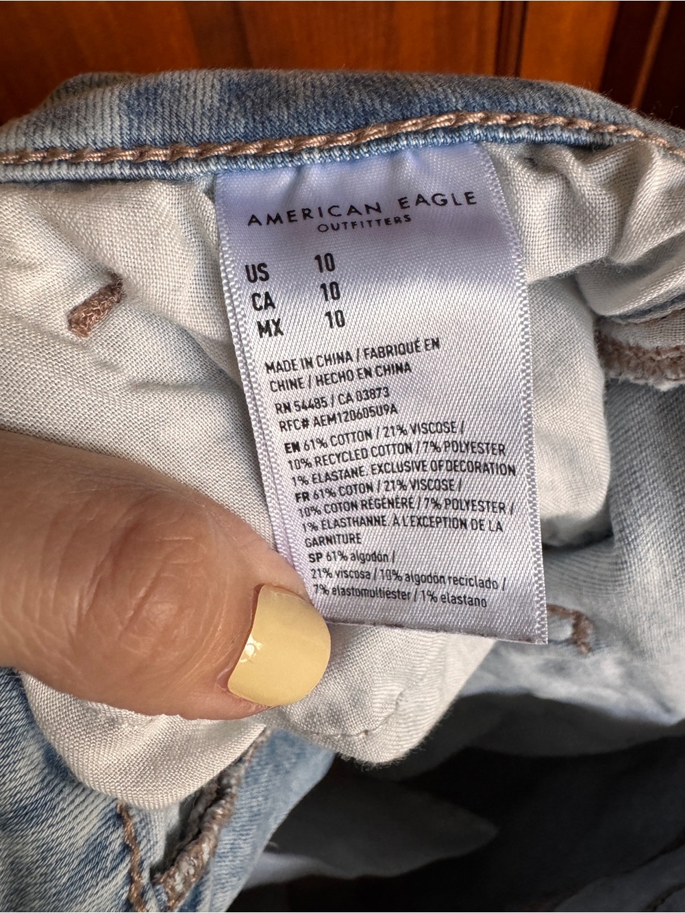 American Eagle Outfitters Next level stretch light denim cut off shorts - Picture 7 of 9